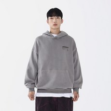 세인트페인 남녀공용 서클 피그먼트 오버핏 면 후드티