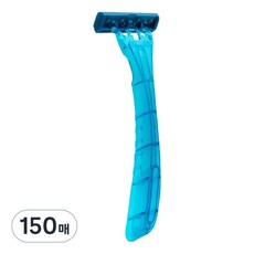 Dyubing 不鏽鋼三刀片拋棄式刮鬍刀 藍色, 150個, 1入