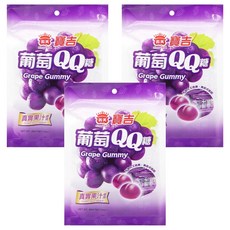 義美 寶吉果汁QQ糖 葡萄, 88g, 3袋