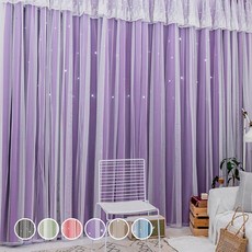 lovinglab 公主蕾絲遮光窗簾 2p 組, 紫色