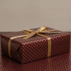 헬로우닝닝 종이 롤포장지 골드도트 53cm x 20m, 골드도트+브라운(R82), 1개