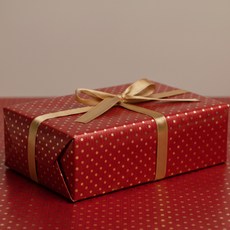 Hello Ningning 紙捲包裝紙 金點 53cm x 10m, 紅色, 1個