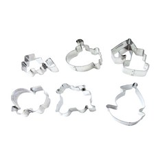 TRIARROW 三箭牌 不鏽鋼交通工具餅乾模 8707S 6個, 銀色, 1組