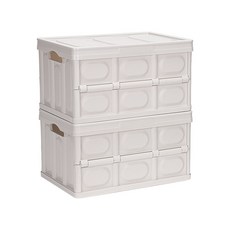 comet 多功能折疊收納箱 大 56L, 象牙白, 2個