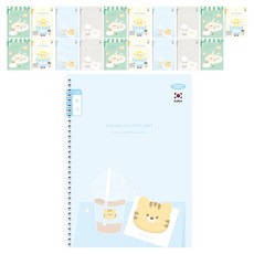 PENPIA 1 000 小學生線圈筆記本 10格書寫 通用, 隨機出貨, 20個