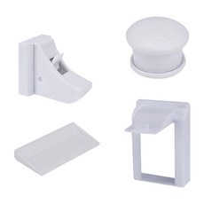 NeoLife 安全防夾手 免打孔兒童磁吸安全鎖/抽屜磁力鎖套組, 白色, 1組