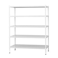 dayneeds 日需百備 極致美學烤漆架(沖孔鐵架/收納層架/展示架/層架/鐵架) 1個, 5層, 白色