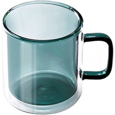 칼딘 더블월 컬러풀 머그 유리컵 400ml, 틸, 1개