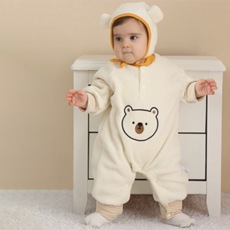 엠케이 동글 베베 곰돌이 우주복 + 보넷 세트