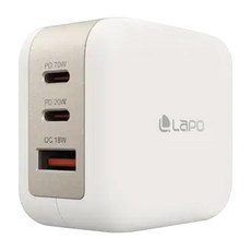 LaPO 氮化鎵3口極速充電器, 白色, 1個