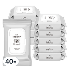베비스킨 생분해 비데 물티슈 캡형, 63g, 60매입, 40개