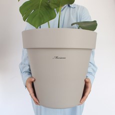 MORIANN 基本款圓形底部澆水花盆, 灰色, 1個