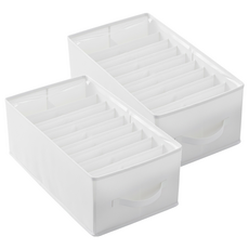 升級版 衣櫃分格收納袋 12格, 43 x 25 x 17cm, 白色, 2個