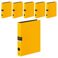 morning glory 雙色D型環活頁夾 3孔 25mm, 6個, 黃色