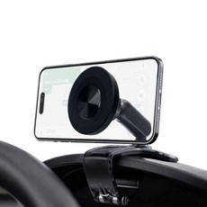 i Berry PR 車用 MagSafe 儀表板 後視鏡 遮陽板 夾式安裝型支架, 1個, 黑色