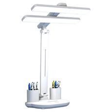 小麥購物 LED雙頭檯燈 基礎充電款 L273, 白色