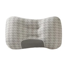 A&R 雲朵舒適SPA深睡千鳥紋記憶護頸枕 中枕, 白灰色, 1個