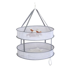 德利生活 多功能立體蜂巢網格曬衣網籃 雙層, 小號, 灰色, 1個