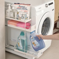 코드리빙 무타공 슬림핏 다용도 정리대 선반 3단, 화이트