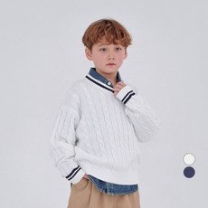 BerryCloset 老錢風兒童寬鬆V領針織衫