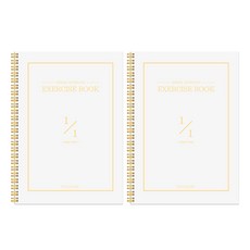 다다 뉴트로 100매 무선 연습장, 화이트골드, 2개