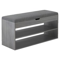E家工廠 換鞋凳, 60x28x43cm 莫蘭迪灰色 翻蓋兩層款