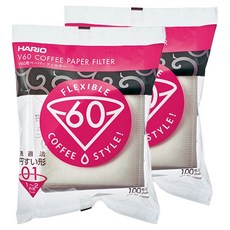 하리오 종이필터 여과지 화이트 VCF-02-100W, 100개입, 2개