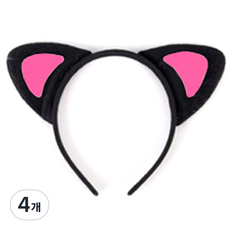 미미파티 고양이 파티 코스프레 머리띠, 고양이 핑크, 4개