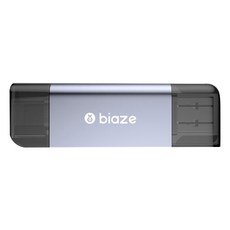 biaze 畢亞茲 Type-C USB3.0高速讀卡器 SD TF 記憶體卡讀卡器多合一, 1個, 銀色