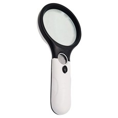 手持放大鏡 1ANB25010101 鏡片大 10cm + 小2.5cm 黑色 + 白色, 1支