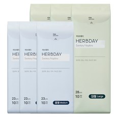 HERBDAY Love You 大型 10片 x 3包 + 中型 10片 x 3包 衛生棉 蝶翼型, 1套