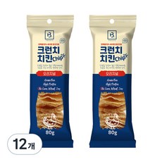 브리더랩 강아지 크런치 치킨 칩 오리지널, 닭고기, 80g, 12개