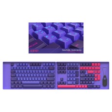 COX Cherry原廠剪裁雙色射出PBT鍵帽託盤有線鍵盤組, 藍色Beta, CX157 PBT, 數字鍵盤, 無接點