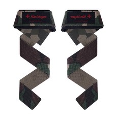 하빈져 패디드 코튼 리프팅 헬스 스트랩, 카모, 1세트