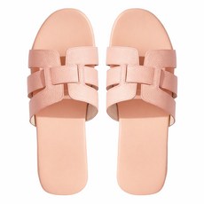 女款 真皮頭層牛皮透氣室外涼拖鞋 LS37, 39~40號, 淺粉色