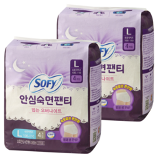 안심숙면팬티 입는 생리대, 4매입, 2개