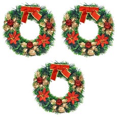 紅金聖誕花圈 GTX-6205, 3個