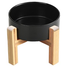 加高木架陶瓷碗 大 15.5cm, 黑色, 1組