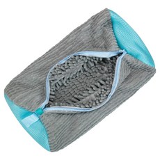 PDS living 附長刷毛高級運動鞋洗衣袋, 灰色, 1個