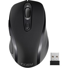 코시 디엘 무소음 6버튼 3단계 DPI 무선 마우스, 블랙, M4006WL