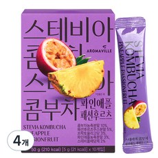 스테비아 콤부차 파인애플 패션후르츠, 5g, 4개, 10개입