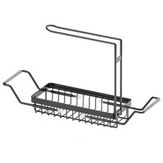 DND 水槽抹布菜瓜布長度可調高級型支架 S, 黑色, 1個