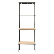 dayneeds 日需百備 松木 烤漆四層架 全松木 展示架 鐵架, 黑色, 4層