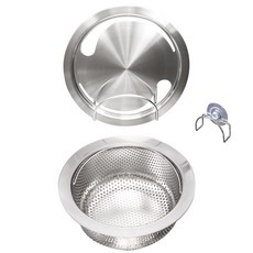 韓國製 STEN FACTORY 304不鏽鋼潔淨沖孔排水口濾網 + 上蓋 + 支架套組, 單一顏色, 1套