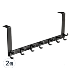 太空鋁門後掛鉤 6鉤, 黑色, 2個