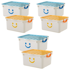 보노하우스 초대형 화이트 해피박스, 블루 + 옐로우, 450 x 400 x 250 mm, 6개