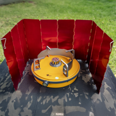 索樂生活 鋁合金摺疊瓦斯爐隔熱擋風板, 10片式 84x24cm 輕量鋁合金材質 附收納盒, 紅色, 1組