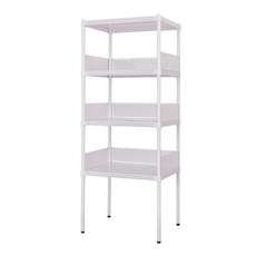 dayneeds 日需百備 四層組合層架 輕型網 x 2 + 沖孔 x 2 含圍籬, 白色, 4層