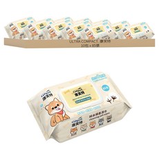 ULTRA COMPACT. 康芙特 柴犬純水棉柔濕紙巾, 85張, 10包