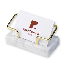 굿무드 화이트마블 대리석 명함꽂이, 1개, 1단